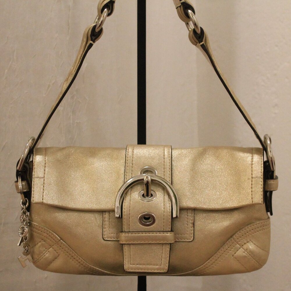 バッグ Coach Signature Soho Bag Champagne Gold Coach Signature Soho Bag Champagne Gold